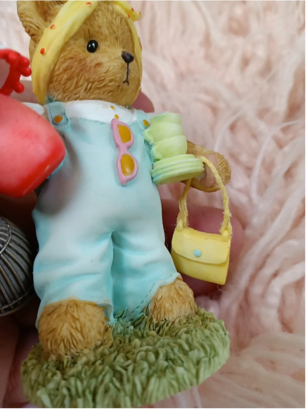 Cherished Teddies Nicole Girl Bear with Lamp, Birdcage & Purses Thrift Shopper